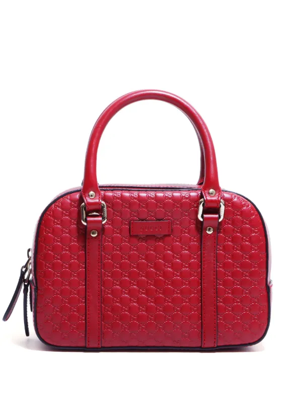 Gucci red guccissima leather satchel outlet