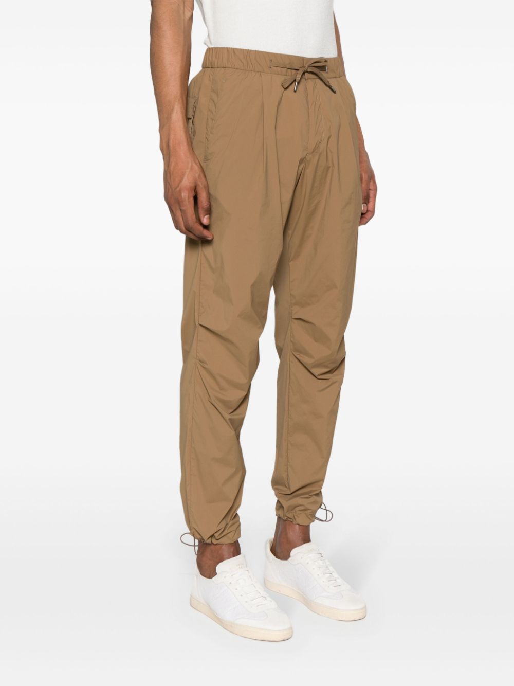 Shop Herno Drawstring-waist Straight-leg Trousers In Neutrals