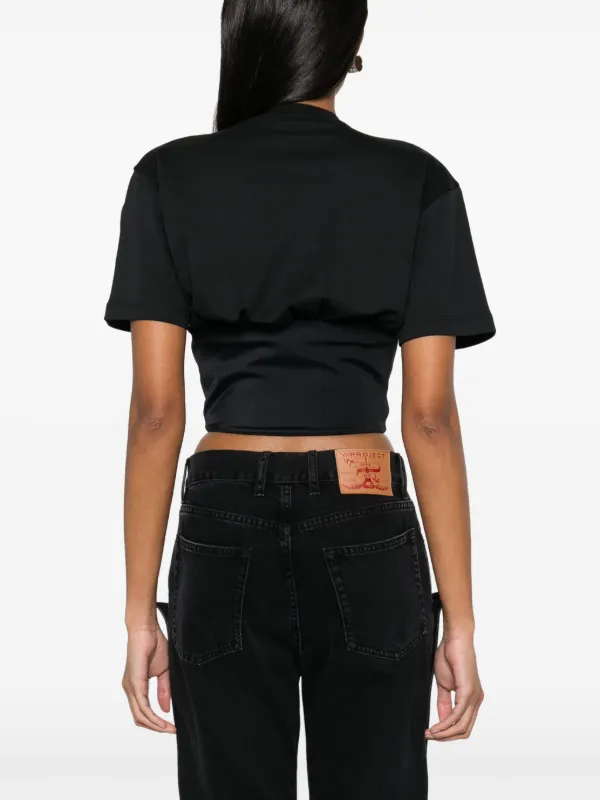 Tシャツ・カットソー MUGLER Woman T-Shirt Black 25P2TO07171128 1999 Mugler H&M Printed Fitted Black Star T-Shirt Top Size L | eBay