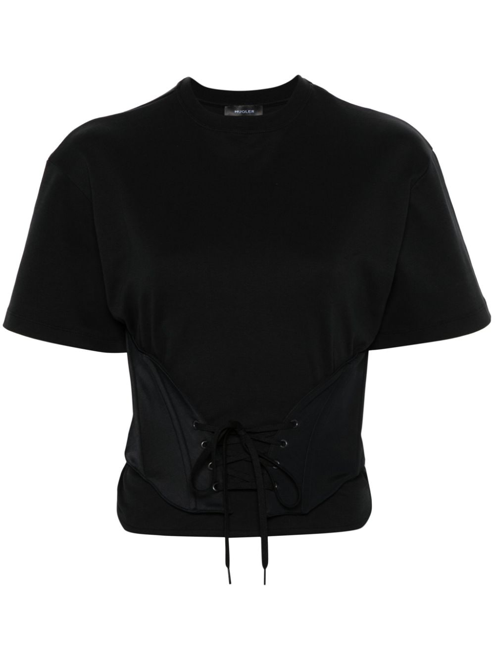 Shop Mugler Corset-style T-shirt In Black
