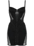 Mugler panelled corseted minidress - Black