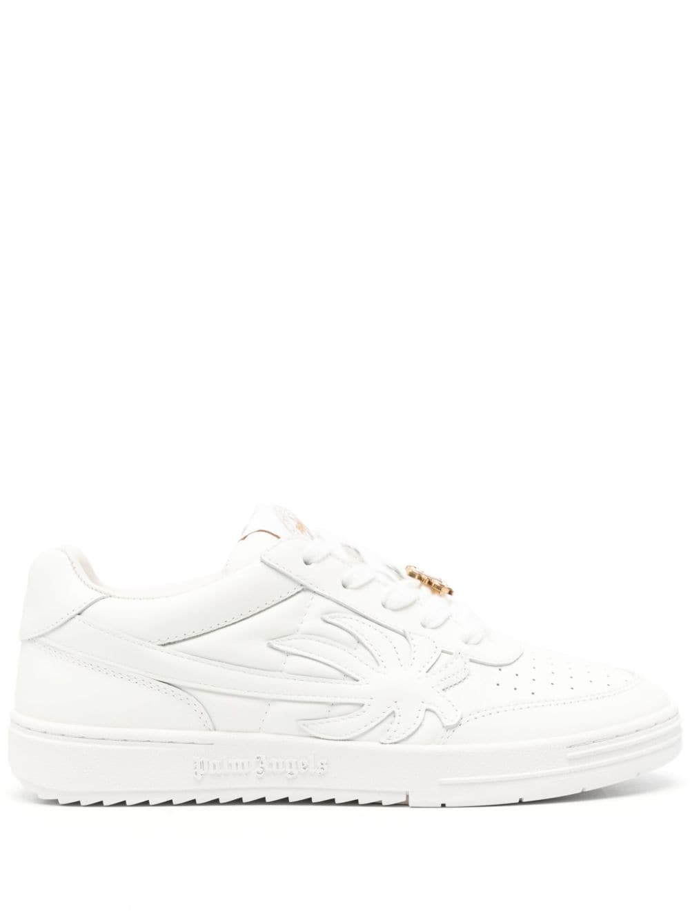 Palm Angels Palm Beach University Leather Sneakers In Neutrals