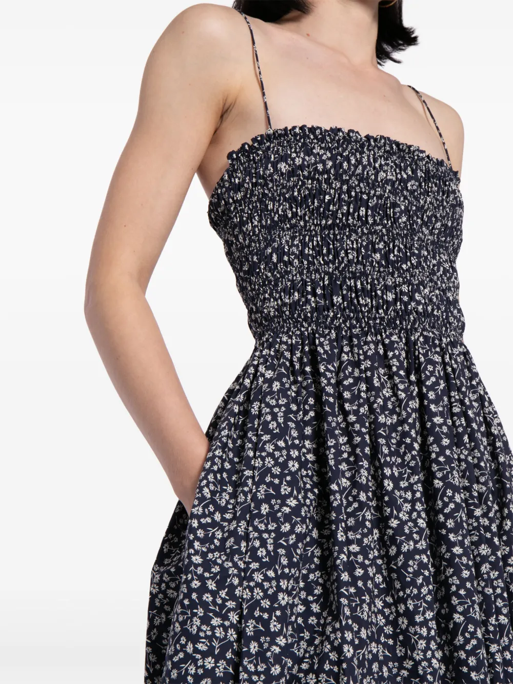 Matteau Katoenen jurk met bloemenprint Blauw
