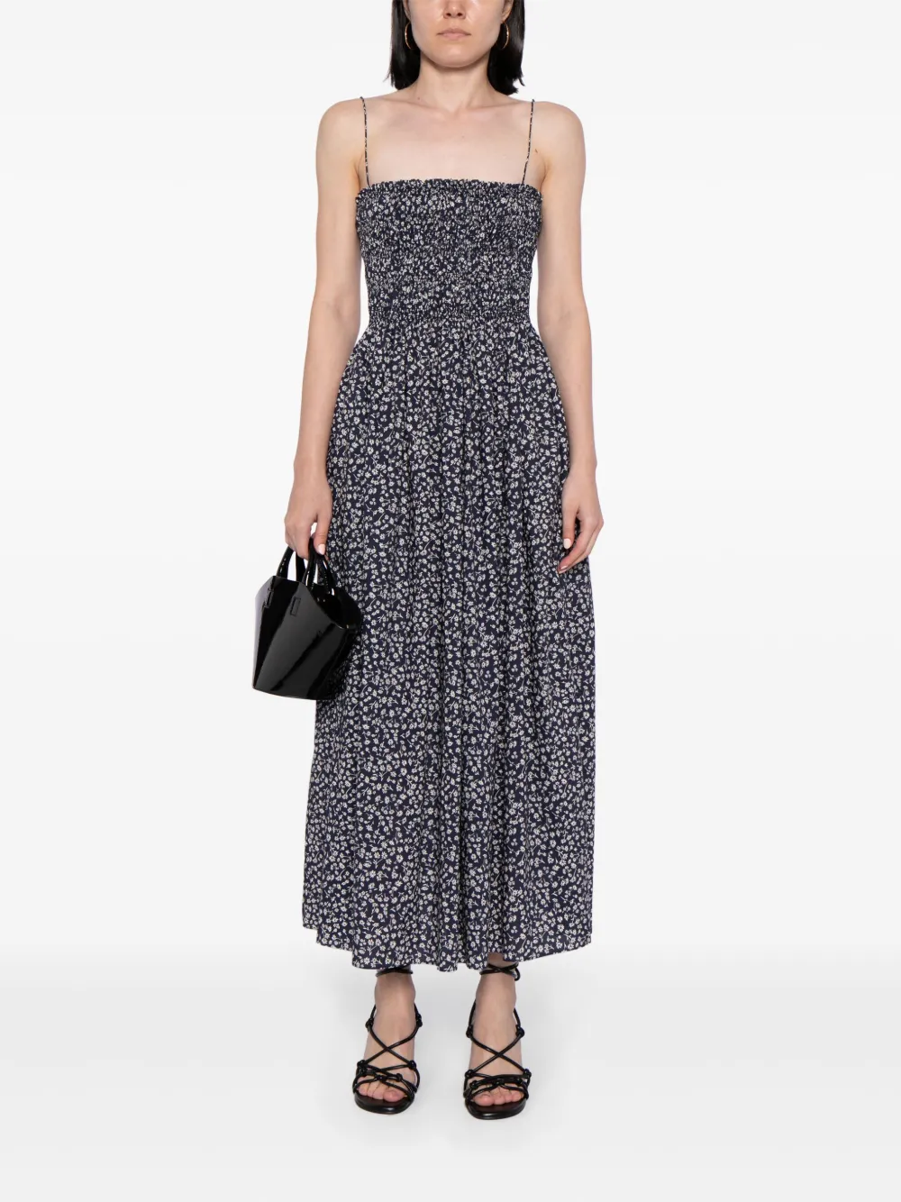 Matteau Katoenen jurk met bloemenprint Blauw