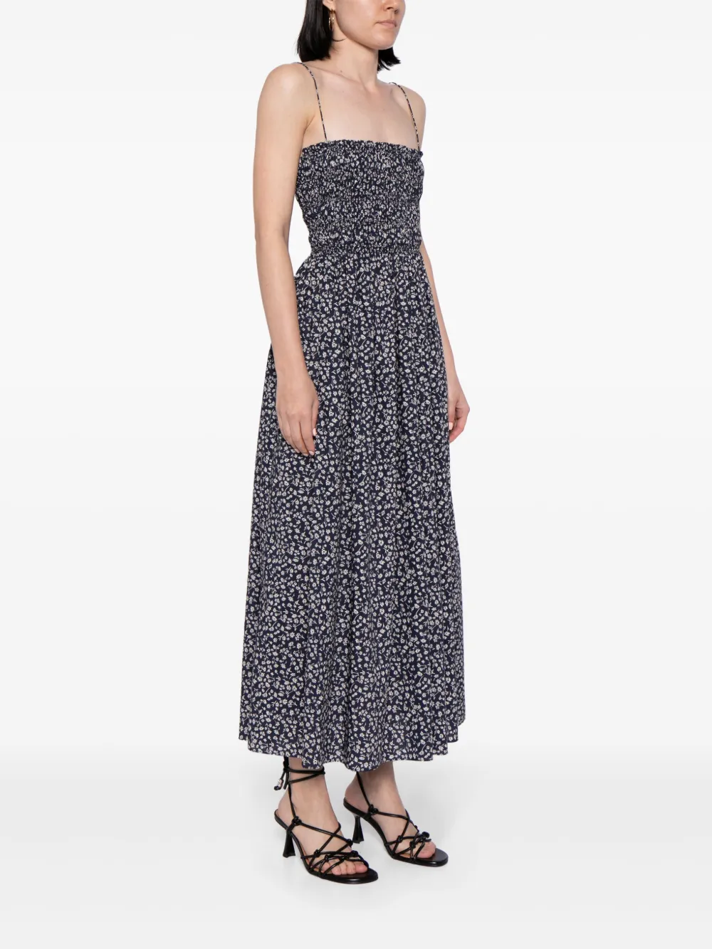 Matteau Katoenen jurk met bloemenprint Blauw