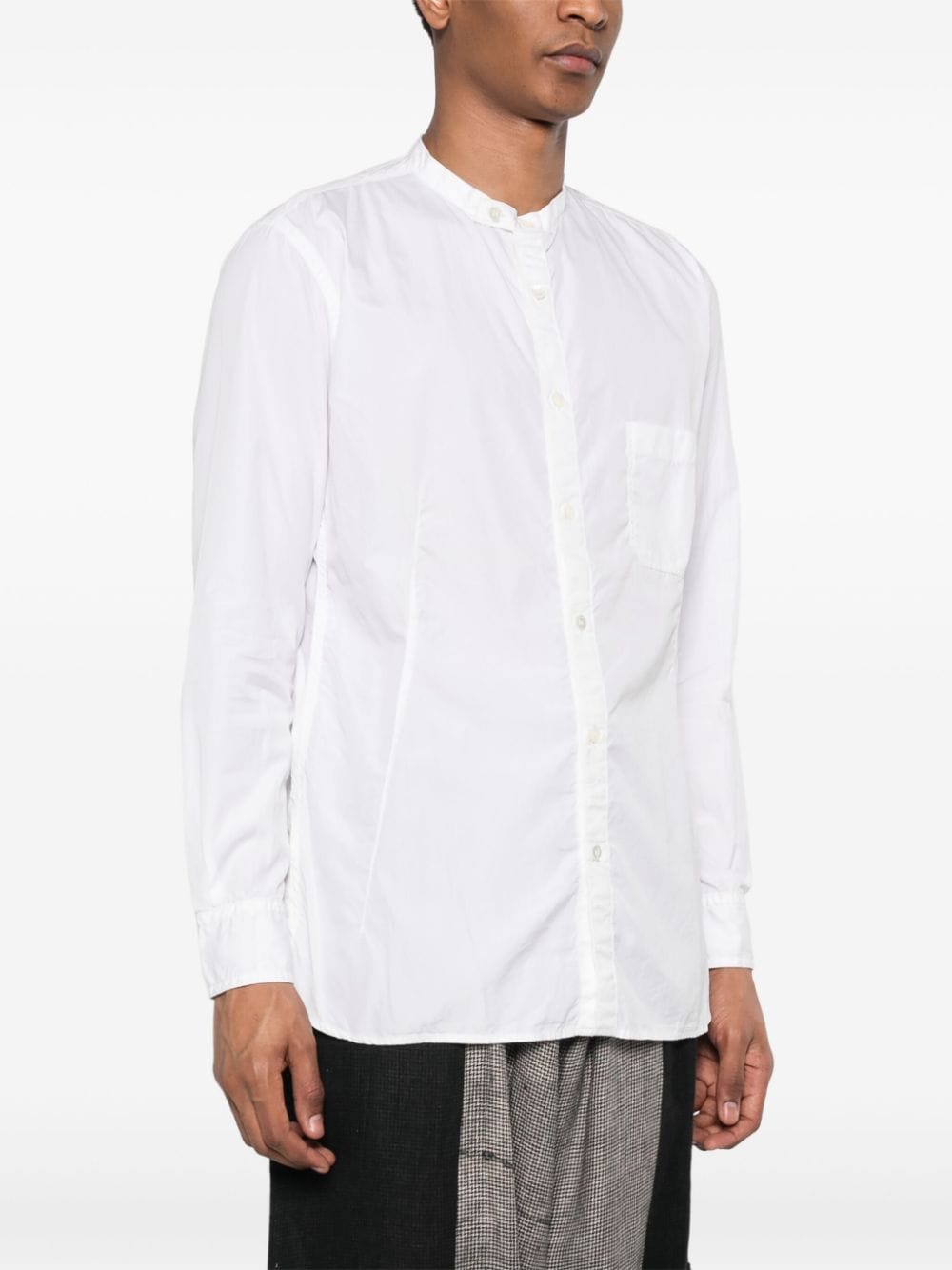 Shop Yohji Yamamoto Plain Cotton Shirt In White