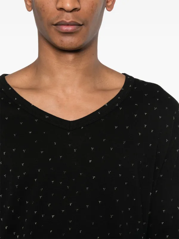 yohji yamamoto 限定 ロゴ ロング Tシャツ Yohji Yamamoto ロゴ ロングTシャツ | ブラック | FARFETCH JP