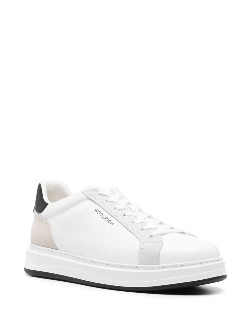 Shop Woolrich Court Leather Sneakers In White