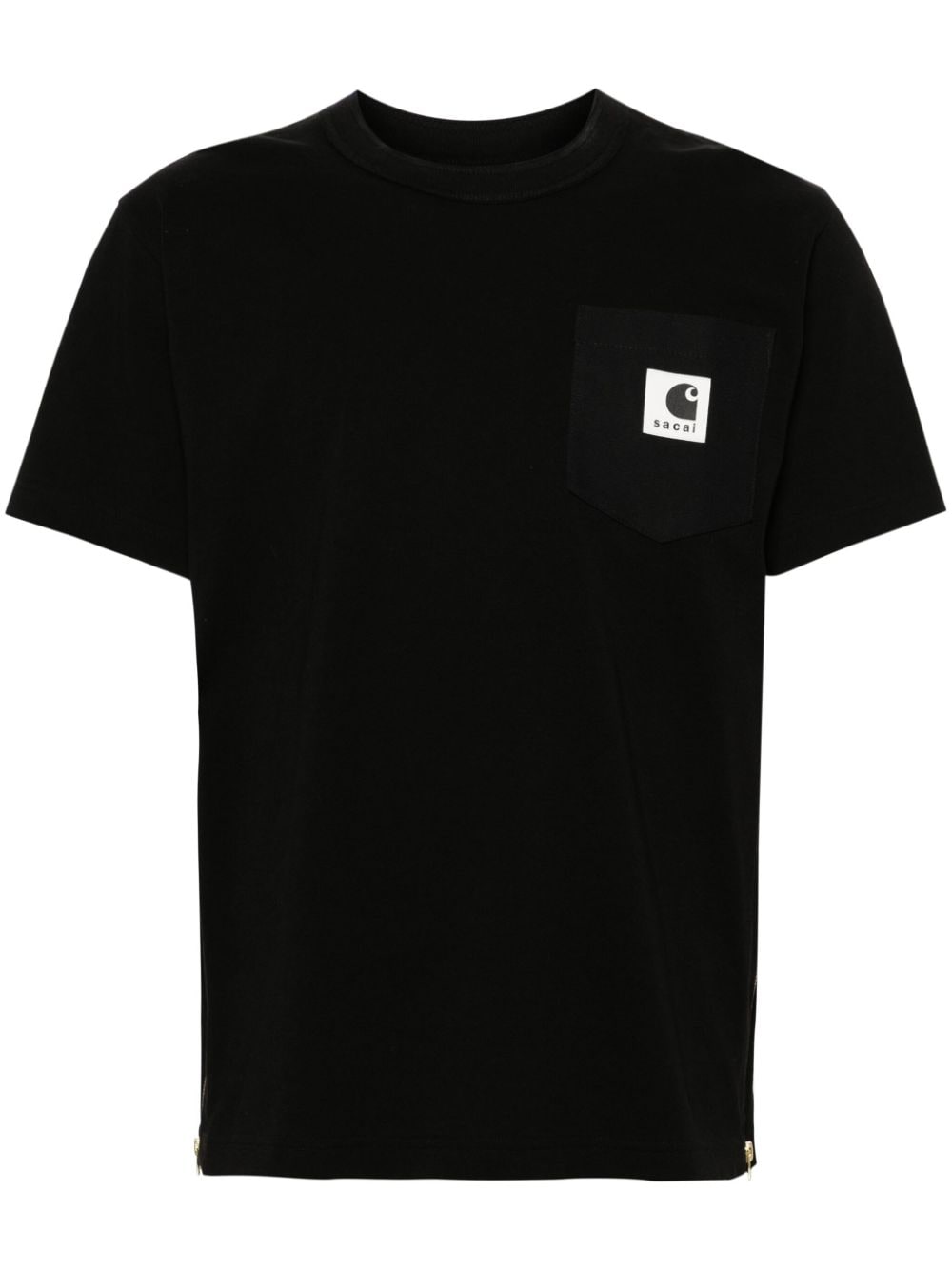 Shop Sacai X Carhartt Wip Cotton T-shirt In Black