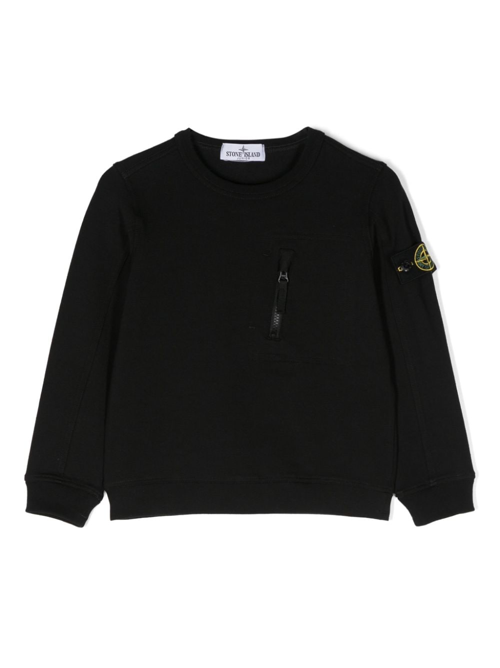 Stone Island Junior Sweater met Compass-logopatch Zwart