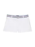 POLO RALPH LAUREN KIDS belted-waistband cotton shorts - White