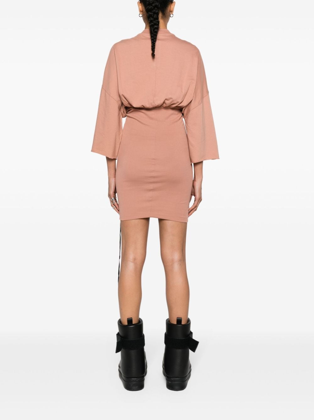 Shop Rick Owens Drkshdw Cinched Tommy Ruched Minidress In Pink