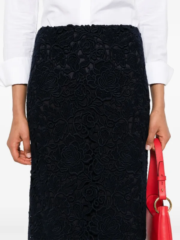 Valentino Garavani guipure-lace Midi Skirt | Blue | FARFETCH
