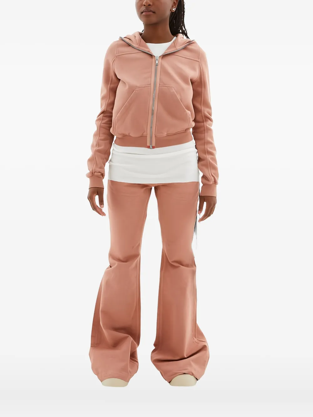 Rick Owens Drkshdw Zip-up Hoodie In Pink
