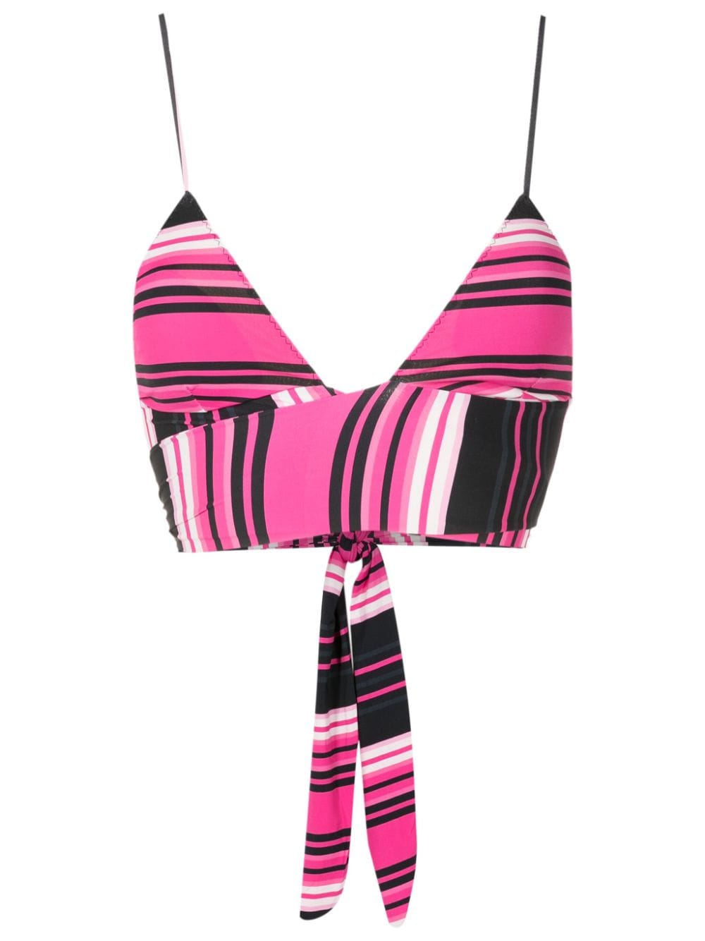 Clube Bossa Havel Stripe-print Bikini Top In Pink