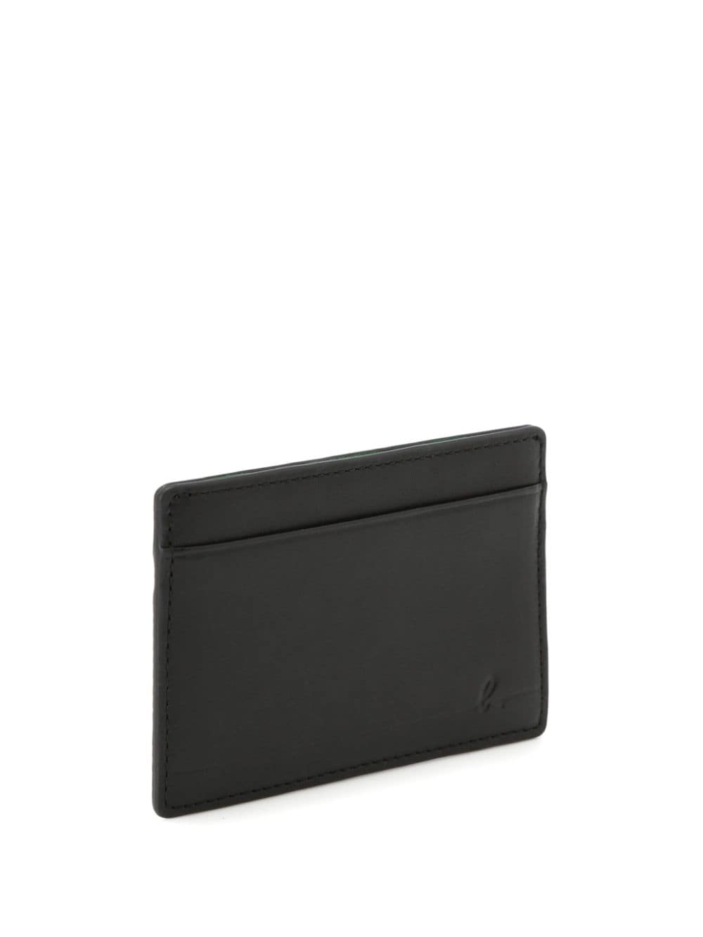 Shop Agnès B. Logo-debossed Leather Cardholder In Black