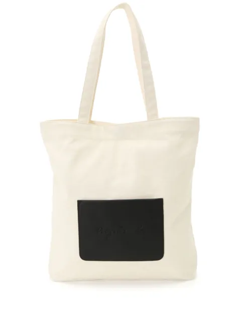 agnès b.  logo-appliqué canvas tote bag