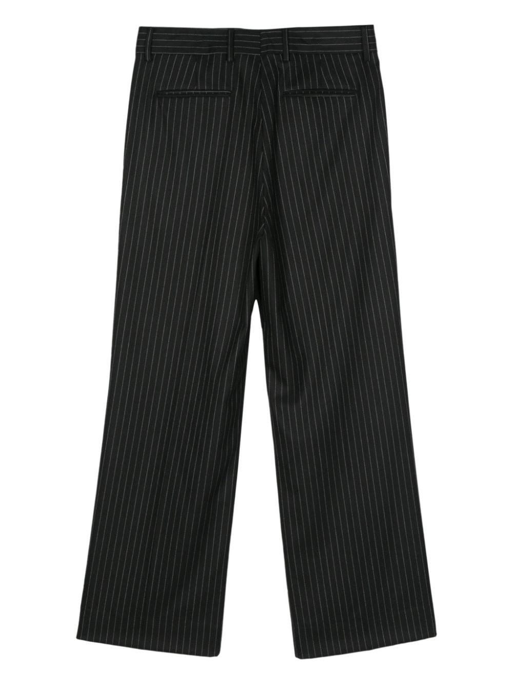Shop Canaku Pinstripe Straight-leg Trousers In Black