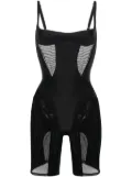 Mugler semi-sheer panelled playsuit - Black