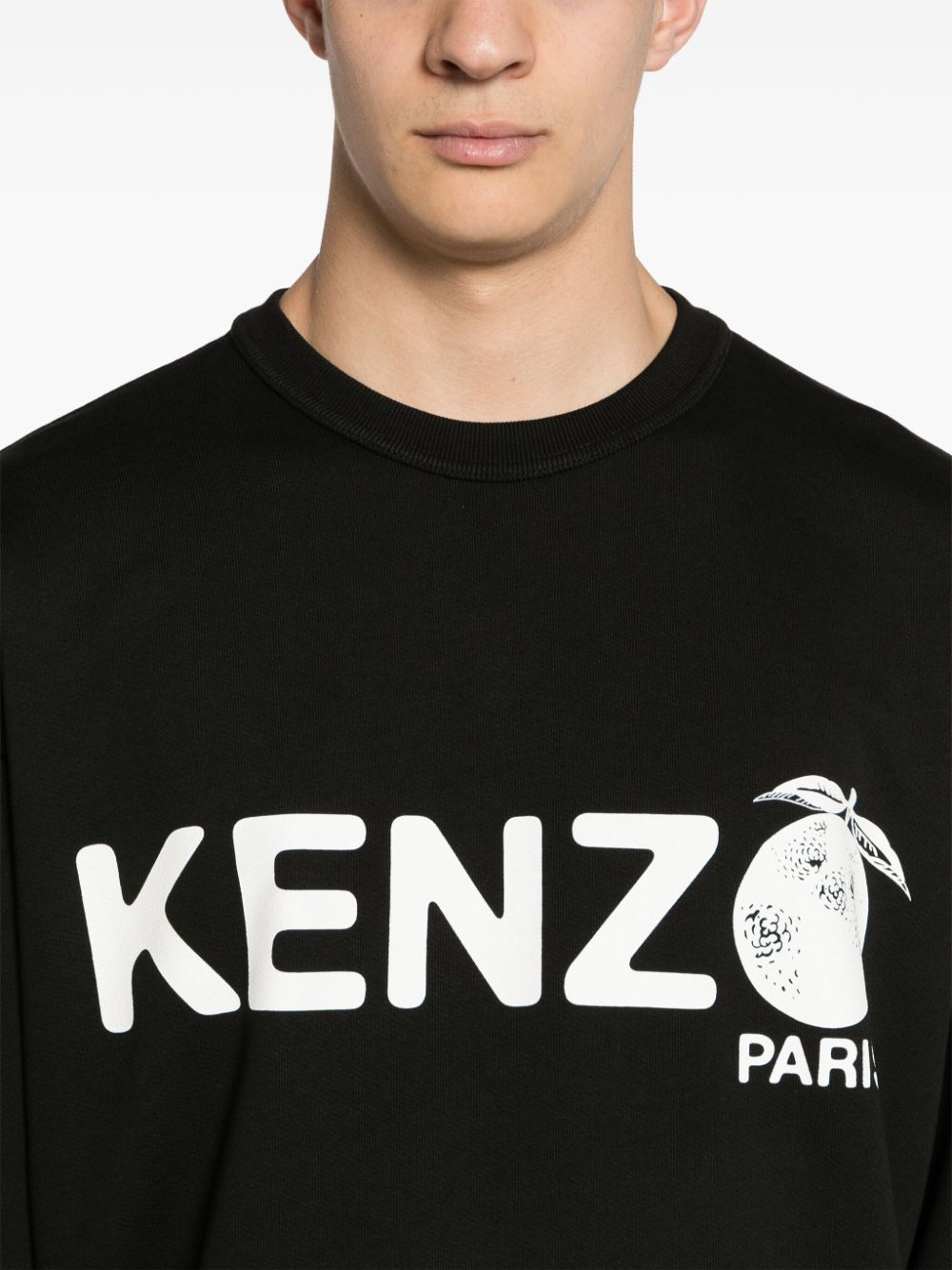 Shop Kenzo Oramge Cotton Sweatshirt In Schwarz
