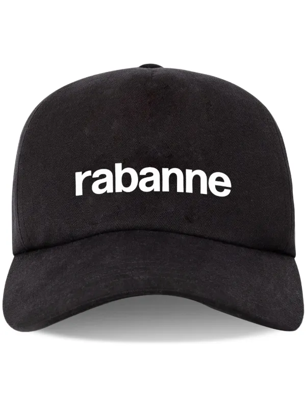 Rabanne Logo-print Cotton Cap in Black