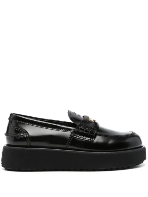 Miu Miu logo-embossed leather loafers