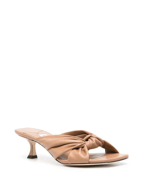 【Jimmy Choo】Avenue 50 レザー ウェッジミュール☆関税込 Jimmy Choo Avenue Wedge 50 Sandal Latte Leather