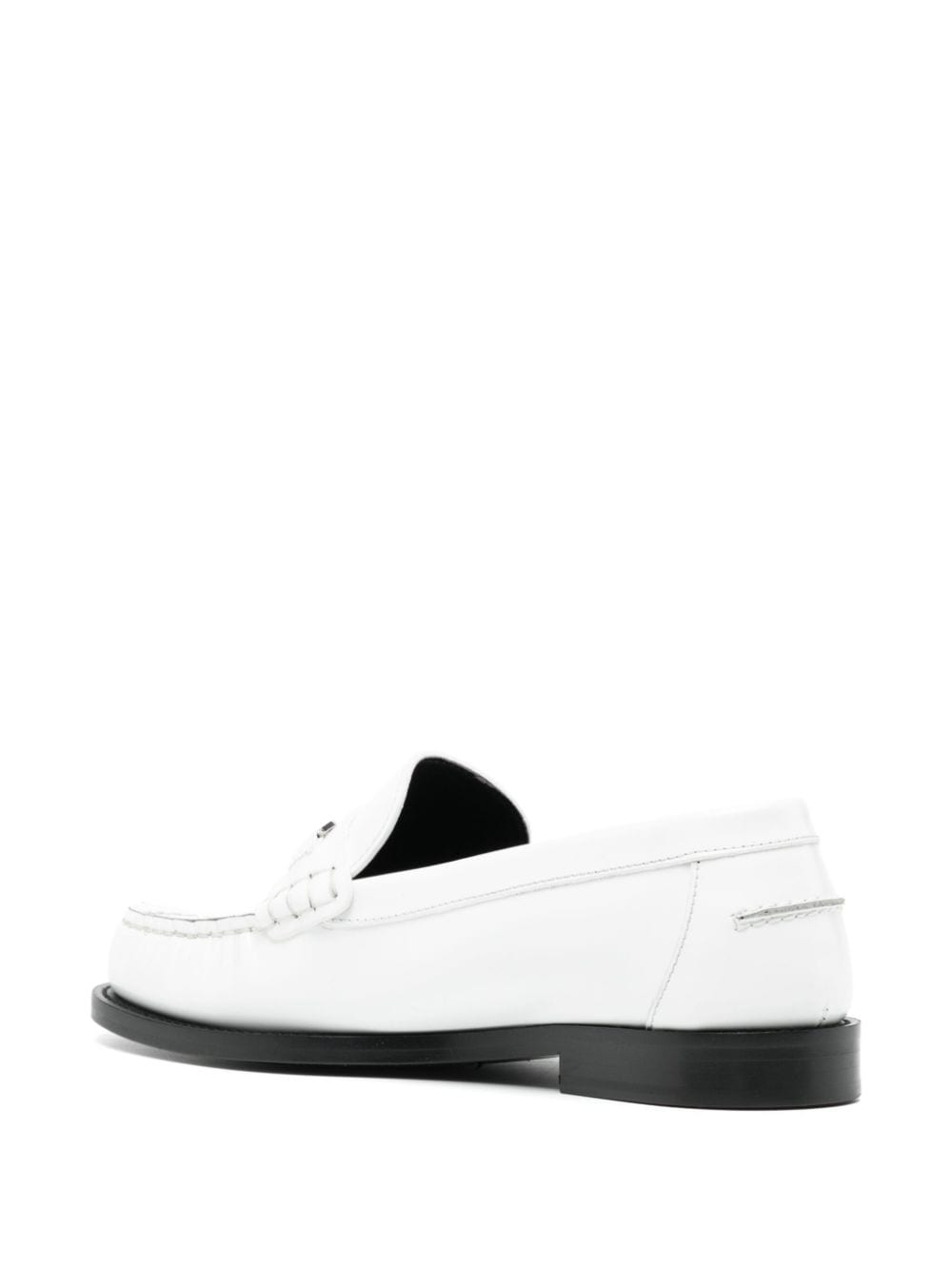 Shop Versace Medusa '95 Leather Loafers In White