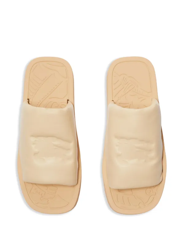 BURBERRY EKD エンホス スラフ スリッホン スライト 【関税込】 Burberry EKD Slab Slides | Neutrals | FARFETCH