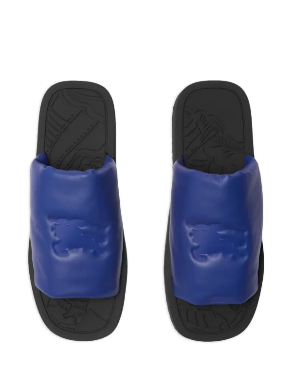 Burberry EKD Slab Leather Slides | Blue | FARFETCH JO