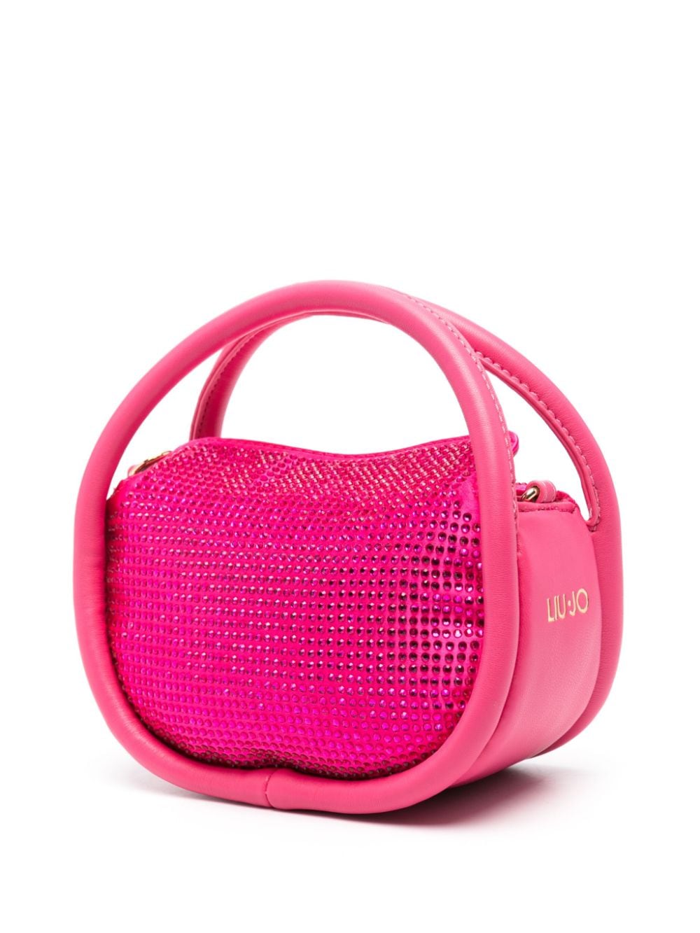 Shop Liu •jo Rhinestone-embellished Mini Bag In 粉色