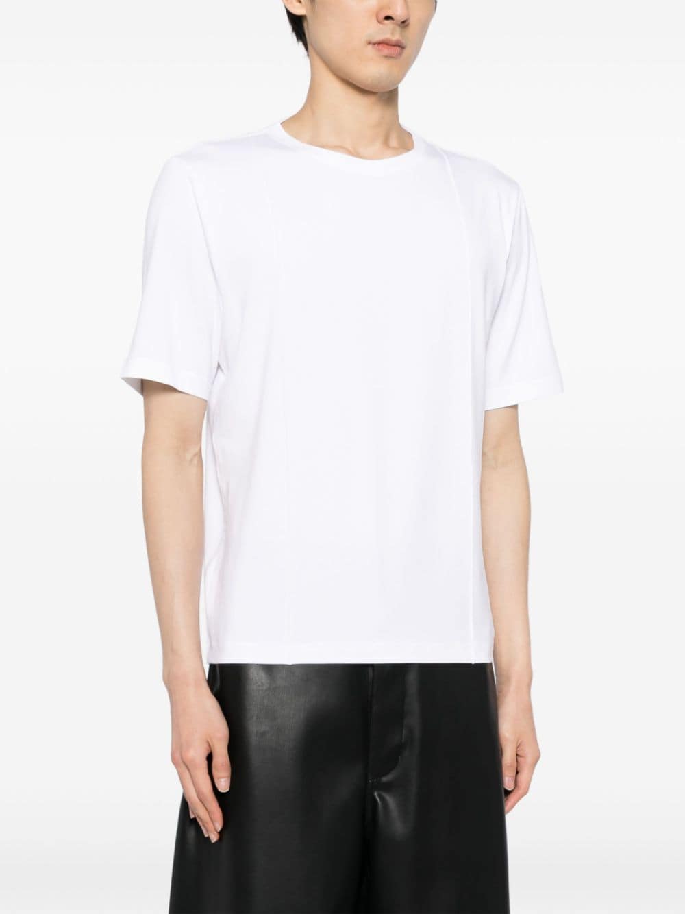 Shop Peter Do Pleat-detail Cotton T-shirt In White