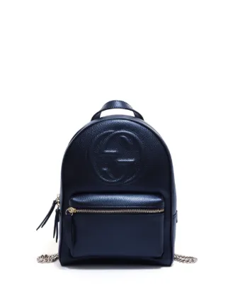 Gucci pebbled calfskin soho chain backpack black hotsell