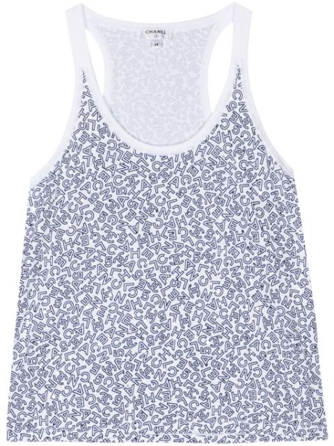 CHANEL 2000s logo-print tank top Women