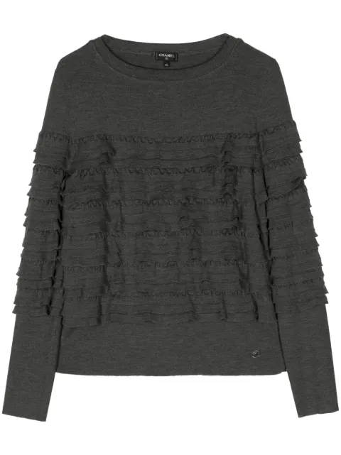 CHANEL 2000s ruffled wool jumper Women
