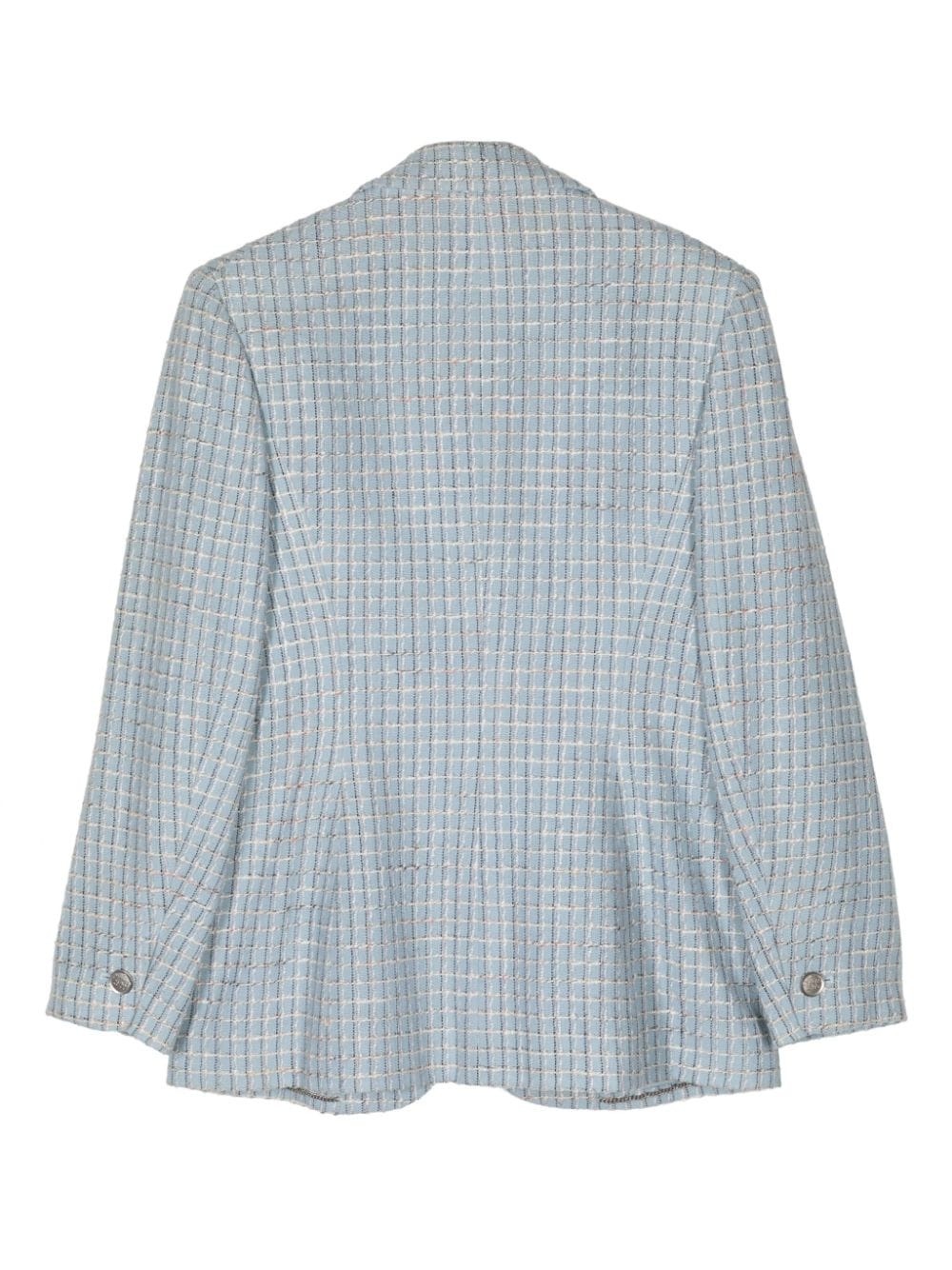 Pre-owned Chanel 1998 Checked Tweed Blazer In Blue