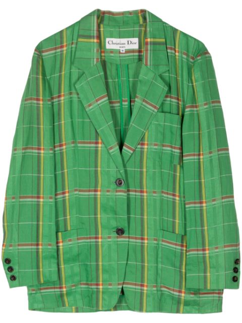 Christian Dior 1990s plaid-check flax blazer Women