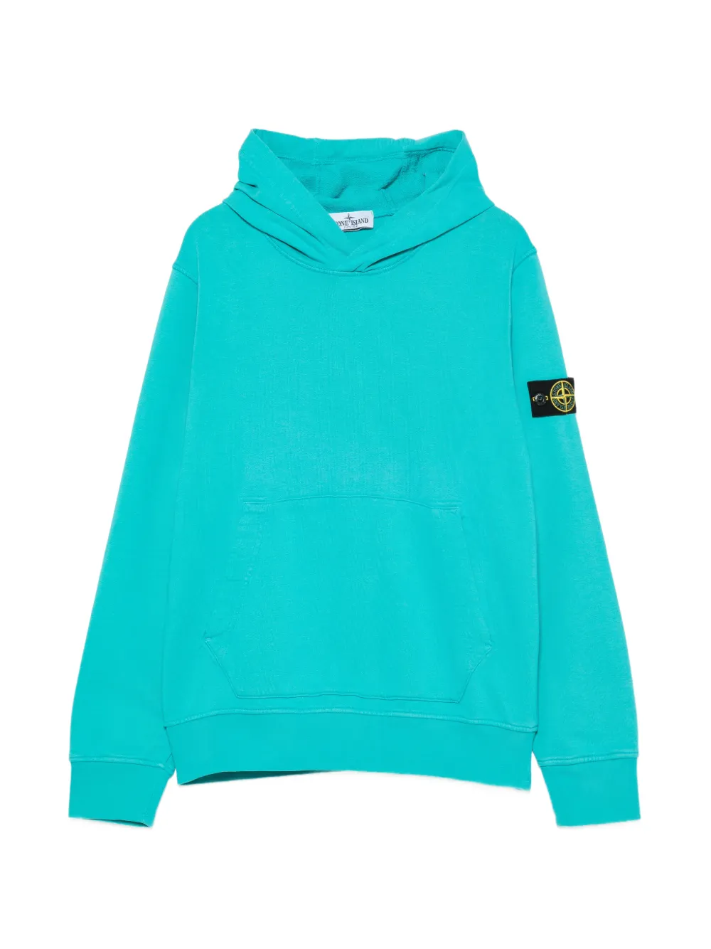 Stone Island Junior logo-patch hoodie - Blu