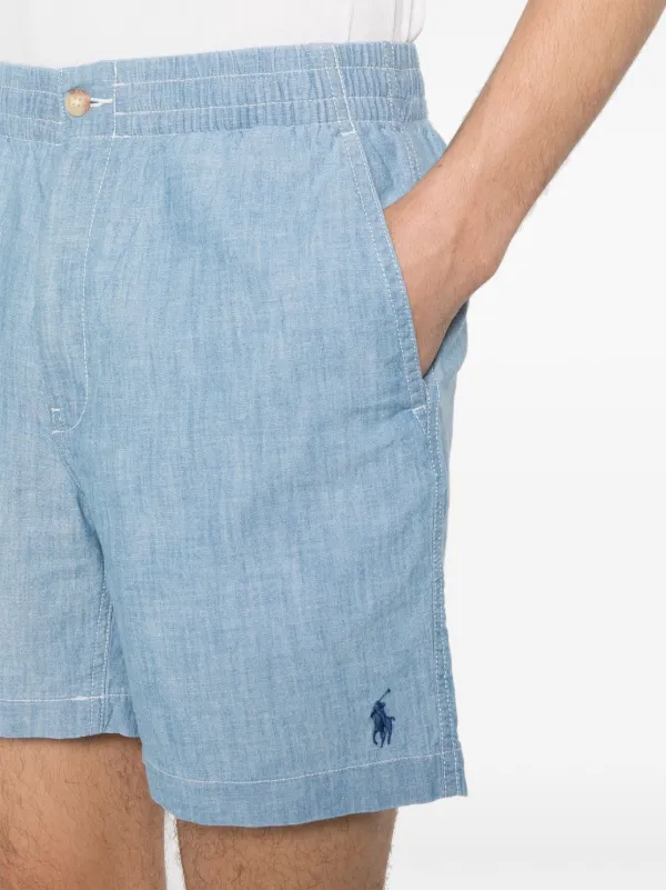 【MODERNIF】Air Cool Lauren Shorts Polo Ralph Lauren Polo Pony-motif Cotton Shorts | Blue