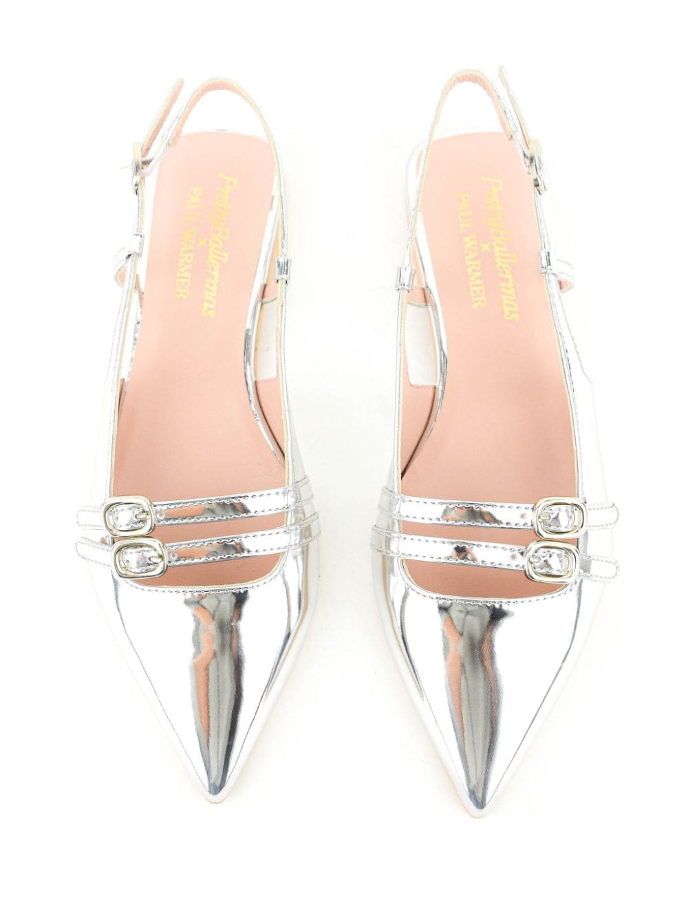 Shop Paul Warmer Mirror Ballerina Shoes In Silver