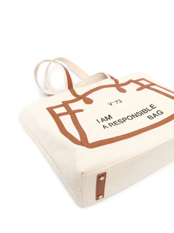 V°73 Responsibility Must Canvas Shoulder Bag | Neutrals
