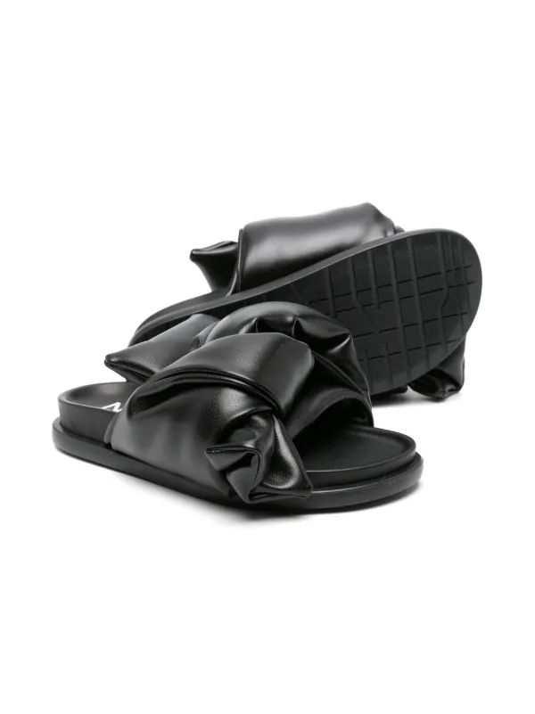 20-60代からのファッション通販  Nº21 Kids twist-detail Padded Slides | Black | FARFETCH テーブル・チェア・ハンモック
