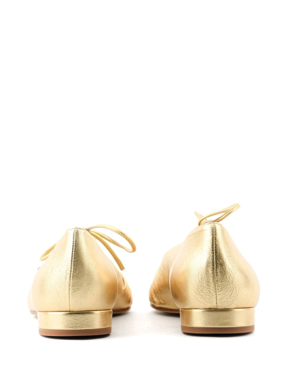 Shop Paul Warmer Elba Metallic-effect Ballerina Shoes In Gold