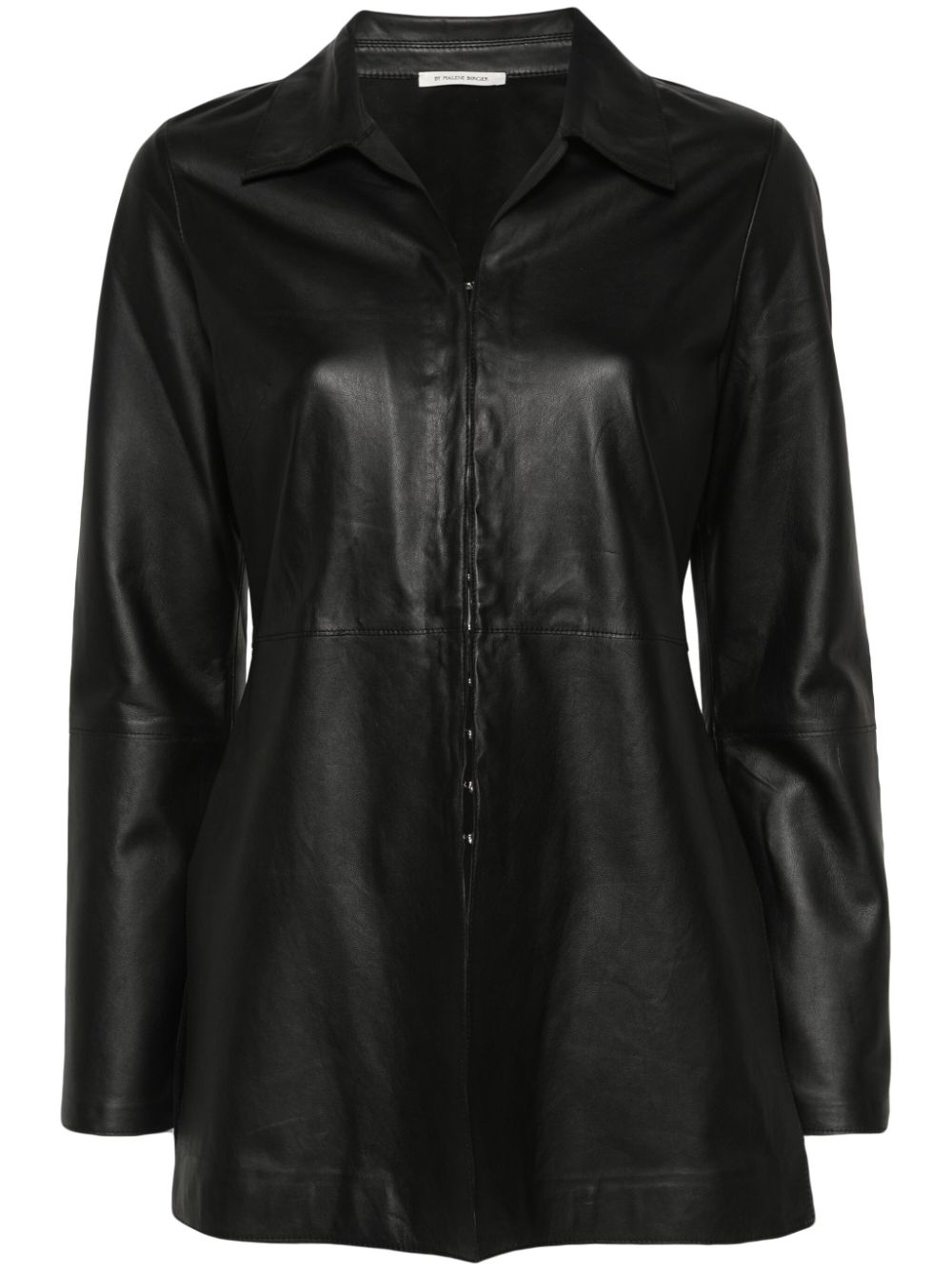 By Malene Birger Leren blouse Zwart