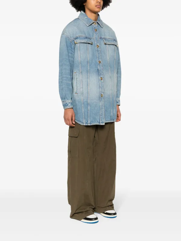 アウターその他 PALM ANGELS 'Washed Logo' jacket Light Blue Palm Angels washed-logo Denim Jacket | Blue | FARFETCH