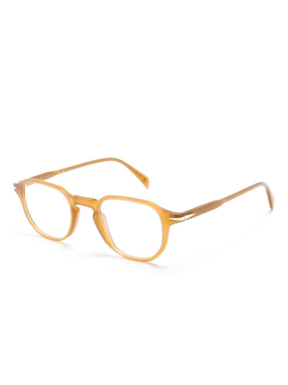 Shop Eyewear By David Beckham Db 1140 Round-frame Glasses In 褐色