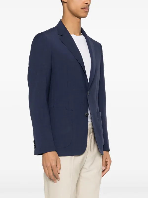 Zegna single-breasted Wool Blazer | Blue | FARFETCH