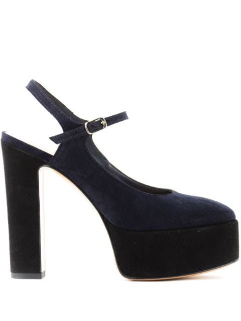 Paul Warmer Lily suede platform pumps