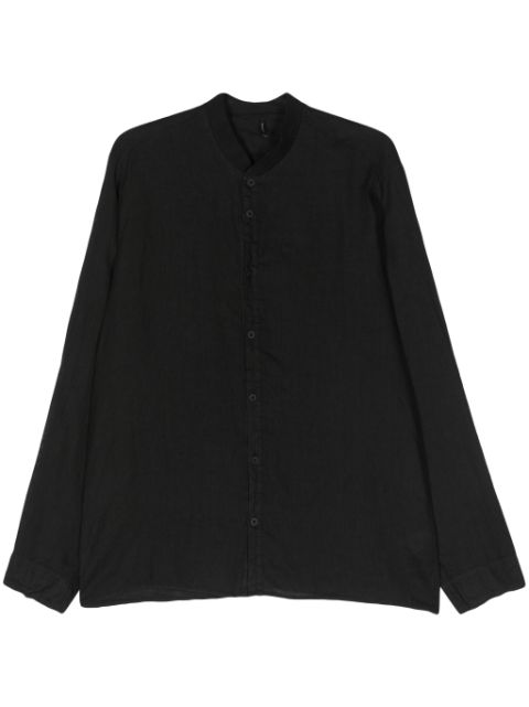 Transit ribbed-band collar linen shirt