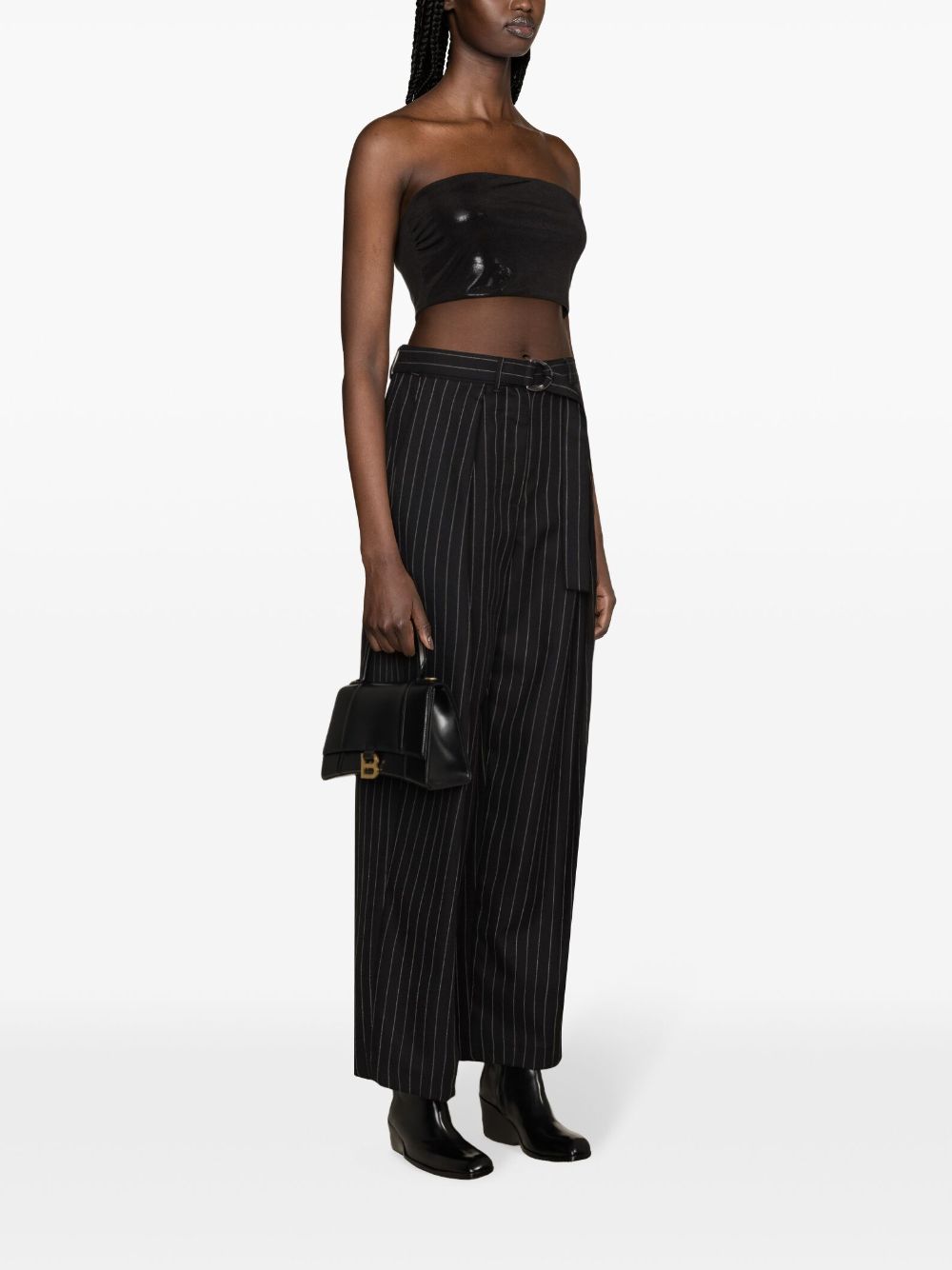 Shop Norma Kamali Strapless Cropped Top In Black